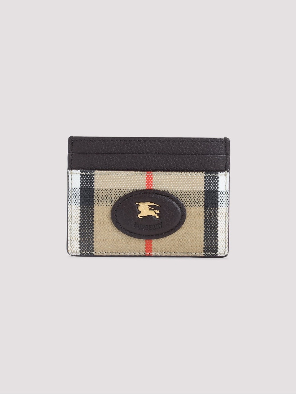Burberry Men’s Vintage Check Card Holder in Beige and Black